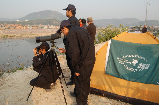 2007年志愿者保护天鹅现场